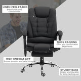 Vinsetto Heated 6 Points Vibration Massage Executive Office Chair Adjustable Swivel Ergonomic High Back Desk Chair Recliner with Footrest Black