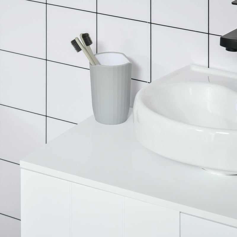 Under Sink Pedestal Cabinet - Modern Bathroom Vanity Storage with Adjustable Shelf and Double Doors - Ideal for Organizing Toiletries and Cleaning Supplies