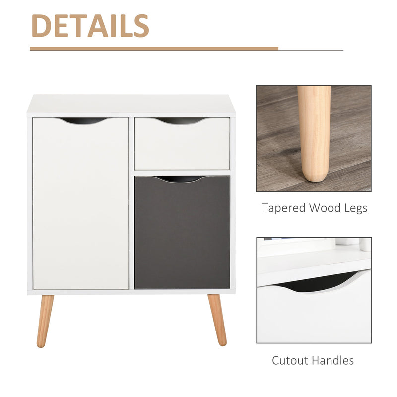 Floor Cabinet with Drawer - Versatile Storage Cupboard and Sideboard for Home Organization - Ideal for Bedroom, Living Room, and Entryway in Elegant Grey