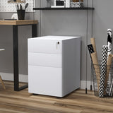 3-Drawer Steel File Cabinet with Lock - Mobile Vertical Filing Storage, Fully Assembled - Secure Organizer for Home Office or Business Documents