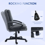 Faux Leather Mid-Back Office Chair - Adjustable Height, Executive Computer Desk Seat with Swivel & Rolling Wheels - Comfortable Seating Solution for Professionals and Home Offices