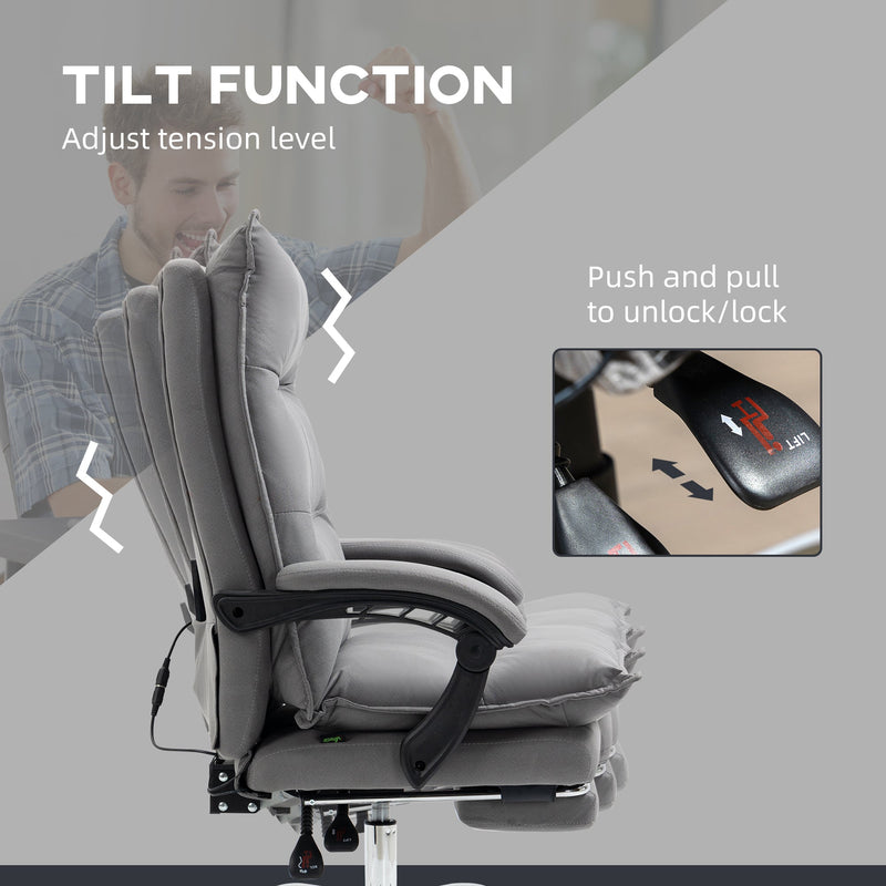Ergonomic Heated Recliner - Vibrating Massage Office Chair with Plush Microfiber, Extendable Footrest, and Padded Armrests - Stress Relief Seating Solution for Professionals