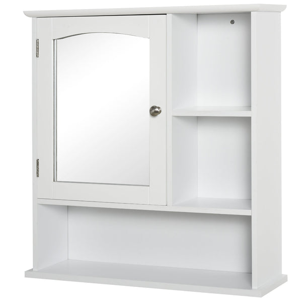 Wall Mounted Bathroom Cabinet with Mirror - Adjustable Shelving Storage Organizer for Home - Ideal for Bathroom, Kitchen, Bedroom Spaces