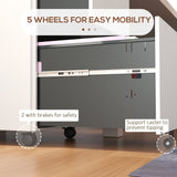 Steel Mobile File Cabinet with Lock - 2-Drawer Vertical Storage for A4, Legal, Letter Size Documents - Secure Office Organizer with Adjustable Hanging Bar
