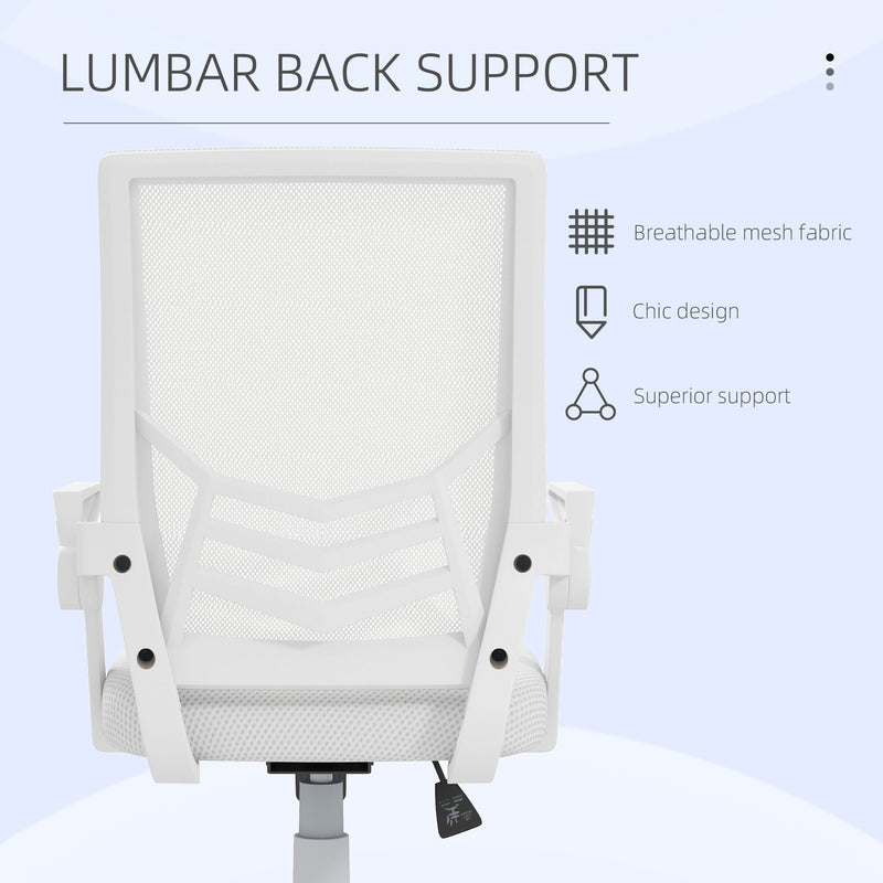 Ergonomic Mesh Office Chair with Flip-up Armrests - Lumbar Support & Swivel Wheels for Comfortable Seating - Ideal for Home Office & Desk Work