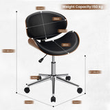 Ergonomic Mid-Back Home Office Chair - Comfortable Design with Rolling Wheels, Black - Perfect for Remote Workers and Students