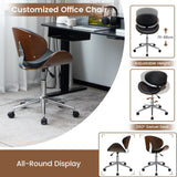 Ergonomic Mid-Back Home Office Chair - Comfortable Design with Rolling Wheels, Black - Perfect for Remote Workers and Students