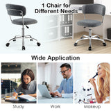 OfficeEssentials - Grey Faux Fur Mid-Back Chair for Home Office - Comfortable and Stylish Seating Solution for Telecommuters and Home-Based Workers
