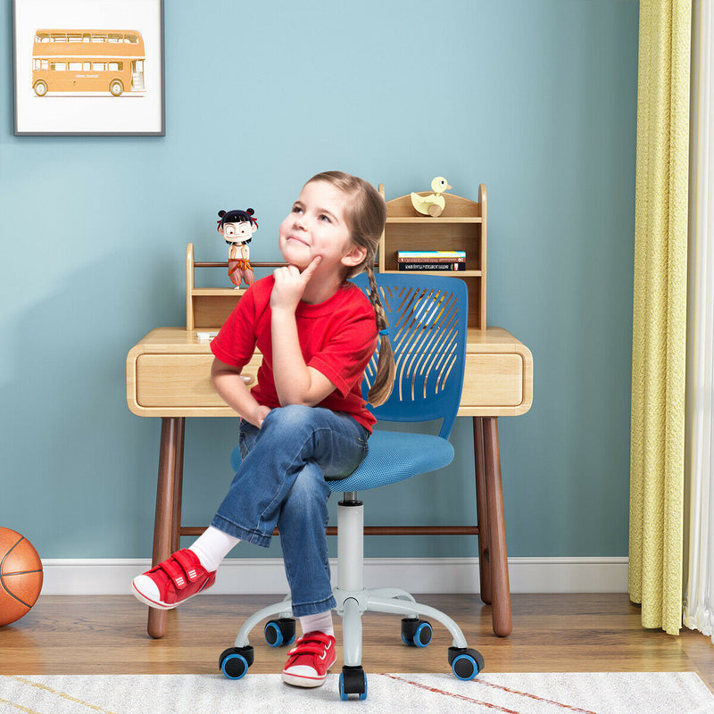 Blue Kids Height Adjustable Chair - Ergonomic Computer/Office Seating - Perfect for Growing Children's Comfort and Posture Support