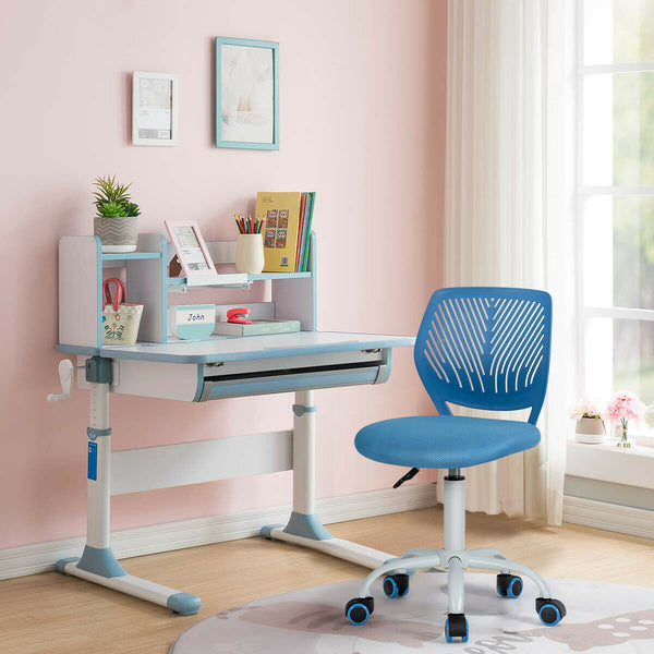 Blue Kids Height Adjustable Chair - Ergonomic Computer/Office Seating - Perfect for Growing Children's Comfort and Posture Support