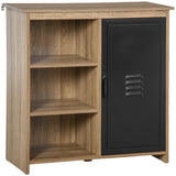 3-Tier Cupboard Storage Cabinet with Steel Door - Adjustable Home Organizer Sideboard for Dining, Living Room, Kitchen - Ideal for Space Optimization and Clutter Reduction