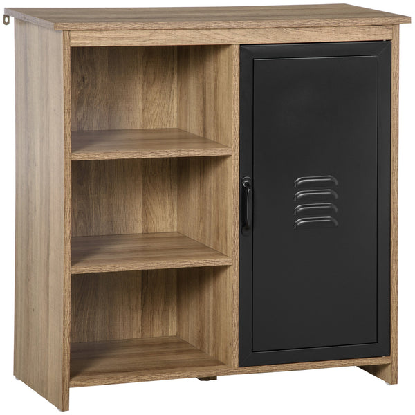 3-Tier Cupboard Storage Cabinet with Steel Door - Adjustable Home Organizer Sideboard for Dining, Living Room, Kitchen - Ideal for Space Optimization and Clutter Reduction