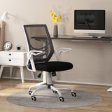Ergonomic Mesh Office Chair with Flip-up Armrests - Lumbar Support and Smooth-Rolling Swivel Wheels - Comfortable Seating for Home Office and Desk Work