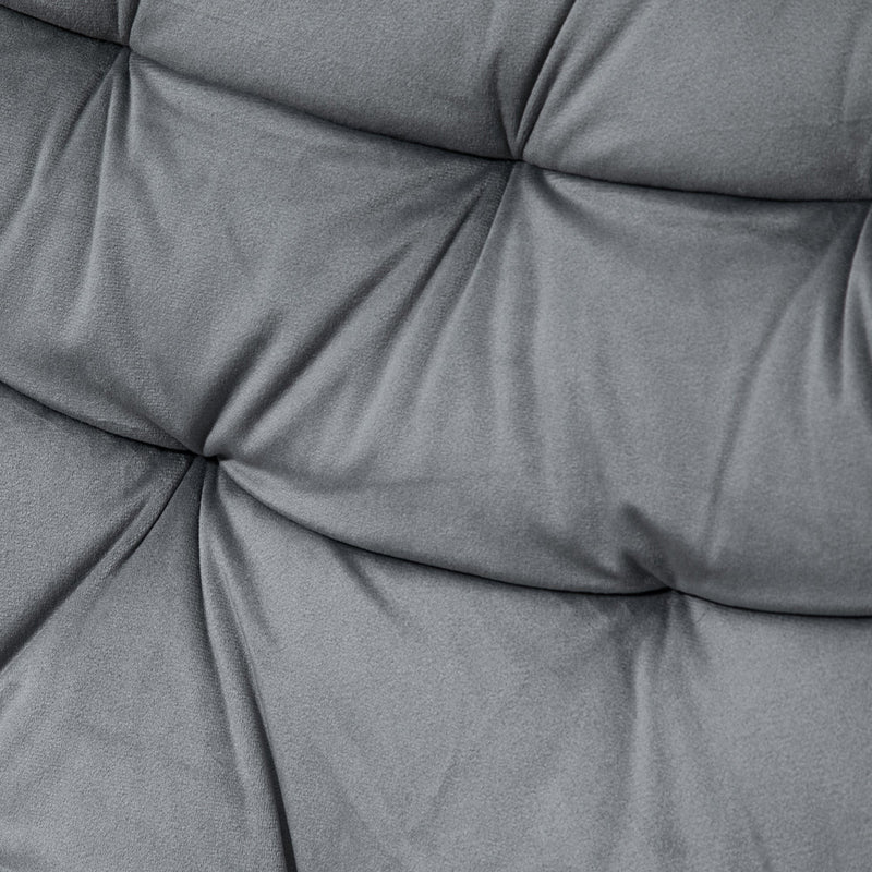 Ergonomic Velvet Home Office Chair - Comfy Adjustable Computer Desk Chair with Arm and Back Support - Ideal for Extended Work Sessions, Dark Grey