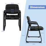 Waiting Room Chairs, Set of 2 - Black Metal Frame with Comfortable Padded Armrests - Ideal for Reception Areas and Offices