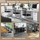 Executive Guest Chair Set - Set of 4 Office Chairs with Sleek Metal Sled Base - Ideal for Office Visitors and Business Meetings