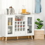 Modern Sideboard with Glass Doors - Elegant Storage Cabinet and Wine Rack - Ideal for Dining Room and Bar Organization