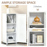 2-Tier File Cabinet with Metal Louvered Door - White Storage Organizer for Living Area, Study, or Playroom - Space-Saving Solution for Home Organization