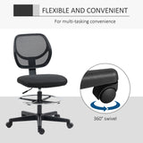 Ergonomic Mesh Office Chair with Adjustable Height and Footrest - Durable Standing Desk Chair in Black - Ideal for Extended Desk Work and Comfort