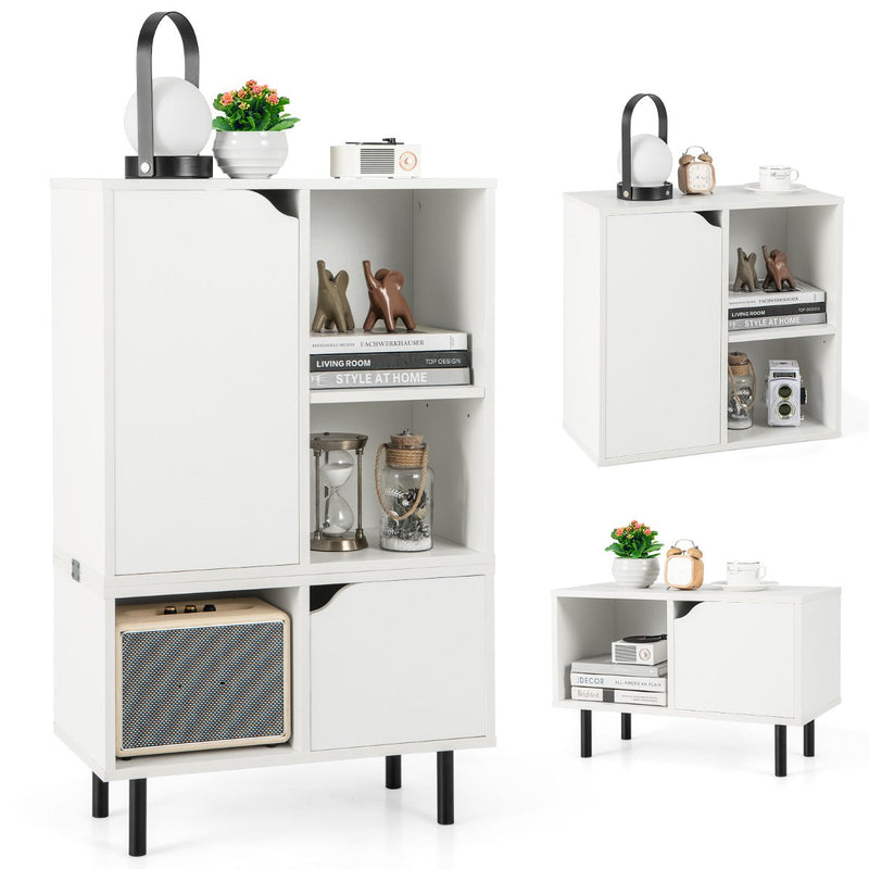 Stackable Bookcase - Adjustable Shelf and Storage Cubes, Ideal for Living Room and Bedroom - Solution for Space Saving and Organization