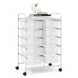Rolling Storage Cart - 10-Drawer Organizer for Tools and Scrapbook Paper, Black - Perfect for DIY Crafts and Office Organising Tasks
