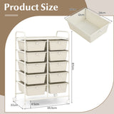 Rolling Storage Cart - 10-Drawer Organizer for Tools and Scrapbook Paper, Black - Perfect for DIY Crafts and Office Organising Tasks
