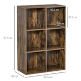 Cubic Cabinet Bookcase - Versatile Shelving Unit with Ample Storage, Rustic Brown Finish - Ideal for Home Office, Study, and Living Room Display