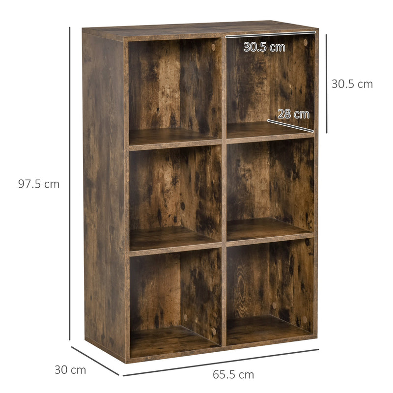 Cubic Cabinet Bookcase - Versatile Shelving Unit with Ample Storage, Rustic Brown Finish - Ideal for Home Office, Study, and Living Room Display