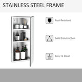 Stainless Steel Corner Mirror Cabinet - Wall-Mounted Bathroom Cupboard with Single Door, 300mm Width - Space-Saving Storage for Small Bathrooms