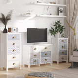 4-Drawer Chest of Drawers with Metal Handles - Slim Bedroom & Living Room Storage Cabinet - Space-Saving Dresser for Clothing and Accessories Organization