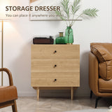 3-Drawer Wooden Chest - Elegant Storage Cabinet Unit with Sturdy Legs for Home Use - Ideal for Bedroom and Living Room Organization