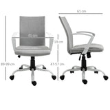 Linen Swivel Office Chair - Ergonomic Computer Desk Task Chair with Adjustable Height, Armrests, and Wheels - Ideal for Home Study and Office Comfort