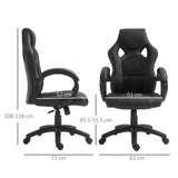 Faux Leather High-Back Computer Chair - Ergonomic Swivel Office Chair with Wheels and Armrests, Black - Ideal for Home Office Comfort and Style