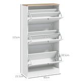 3-Drawer Shoe Cabinet - Space-Saving Narrow Storage for 18 Pairs, Entryway & Hallway Organizer - Sleek White Freestanding Rack