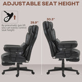 HOMCOM Office Chair with 6 Point Massage and Heat, Ergonomic Desk Chair with Foot Rest, Lumbar Support, Reclining Function and Wide Seat, Height-Adjustable High Back Swivel Rolling for Home, Black