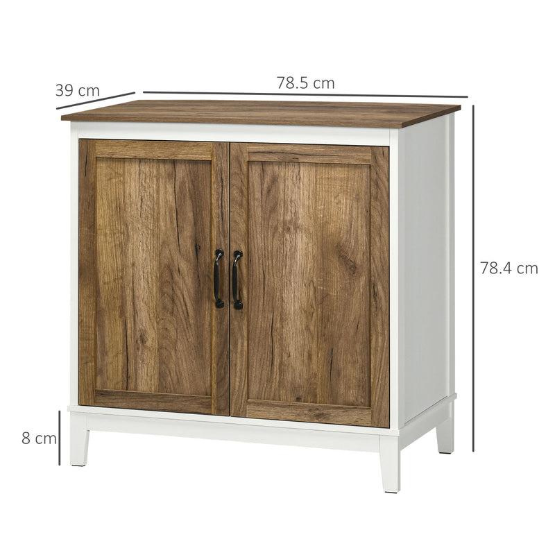 Farmhouse-Style Sideboard - Double-Door Storage Cupboard with Shelves in Dark Grey - Elegant Organization for Dining and Living Areas