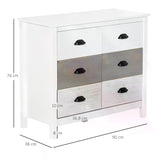 6-Drawer Side Cabinet Home Organizer - Spacious Storage Unit with Round Handles - Perfect for Bedroom & Living Room Organization