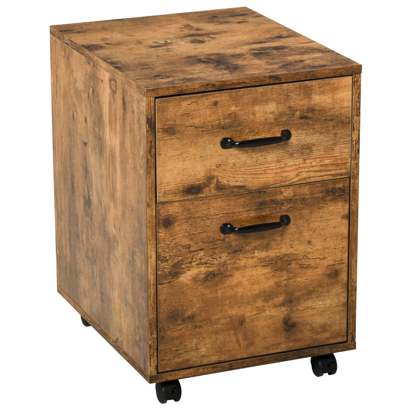 2-Drawer Mobile File Cabinet - Hanging File Folder Compatible, Rolling Storage - Home Office Organization and Space Saving Under Desk Solution