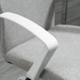 Linen Swivel Office Chair - Ergonomic Computer Desk Task Chair with Adjustable Height, Armrests, and Wheels - Ideal for Home Study and Office Comfort
