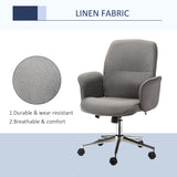 Mid-Back Executive Rocking Office Chair with Adjustable Settings - Swivel, Wheeled, and Comfort-Centric Design in Light Grey - Ideal for Home or Corporate Offices