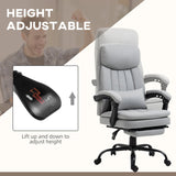 Ergonomic Reclining Chair with Vibration Massage and Heat - Microfiber Office Chair, Built-In Footrest, Adjustable Lumbar Pillow, Armrests - Ideal for Enhanced Comfort during Long Work Sessions