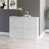 120Lx24Wx81H cm Shoe Storage Unit - Sleek White Particle Board Shoe Cabinet - Space-Saving Organization for Entryways and Closets