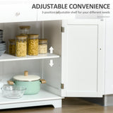 Solid Wood Top Kitchen Cabinet - Versatile Side Storage Cupboard with Adjustable Shelf and Drawer - Ideal for Dining and Living Room Organization