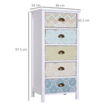 Storage Chest Organizer - Spacious 46Wx34Dx94H cm Cabinet, White Finish - Ideal for Home Decluttering and Organization