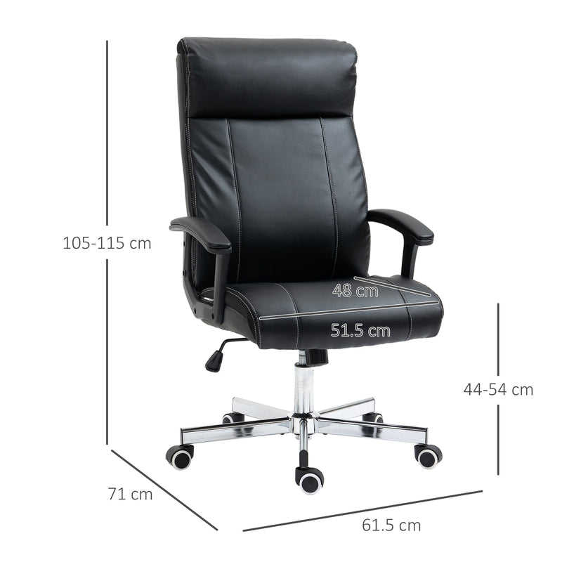 High-Back Vibrating Massage Office Chair - Tilt Function, Adjustable Height, Remote Control - Comfort Seating for Long Work Hours