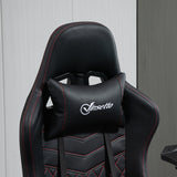Ergonomic Racing-Style Office Chair - Swivel Wheels, Footrest, Reclining Faux Leather Design - Ideal Desk Chair for Gamers and Home Office Comfort