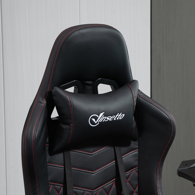 Ergonomic Racing-Style Office Chair - Swivel Wheels, Footrest, Reclining Faux Leather Design - Ideal Desk Chair for Gamers and Home Office Comfort