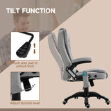 Ergonomic High-Back Office Chair with Heat Massage - Padded Swivel Chair for Gamer & Home Office Use - Heated Comfort, 360° Rotation, Light Grey