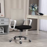 Ergonomic Mesh Desk Chair with Adjustable Armrests - Black Office Chair with 360° Swivel and Height Adjustment - Comfortable Seating for Work and Study