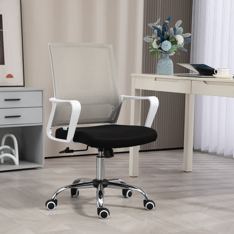 Ergonomic Mesh Desk Chair with Adjustable Armrests - Black Office Chair with 360° Swivel and Height Adjustment - Comfortable Seating for Work and Study